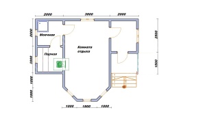 Баня из бруса 6×7.5 (Б-126), 36 м²