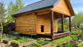Баня 6×6 м с открытой террасой, 48 м²