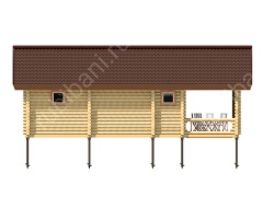 Баня из оцилиндрованного бревна 5×11 (ББ-52), 55 м²