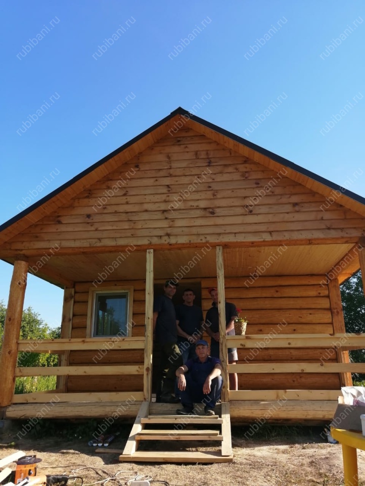 Баня 5 на 5 с террасой, сруб в лапу — фото 7 Баня 5 на 5 с террасой, сруб в лапу — фото 7