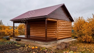 Баня 6×3 с террасой, 30 м²