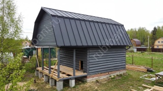 Дом-баня 6×6 с террасой, 36 м²
