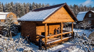 Баня 6×6 м с открытой террасой, 48 м²