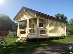 Баня из бревна 4.5×8.5 (ББ-17), 38.25 м²