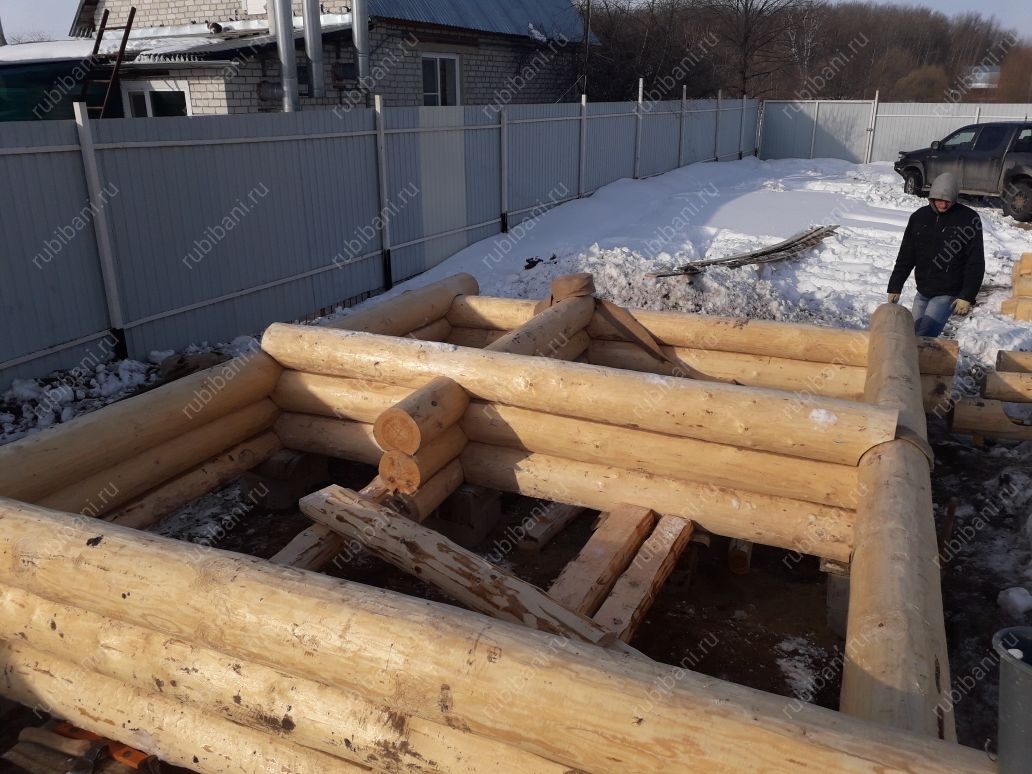 Баня под усадку, сруб в чашу — фото 12 Баня под усадку, сруб в чашу — фото 12