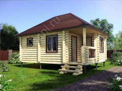 Баня из бревна 4.6×6.5 (ББ-13), 29.9 м²