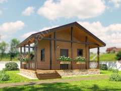 Баня из бруса 5.5×7 (Б-69), 38 м²