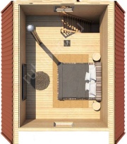 Дом-баня 6×4 с террасой, 24 м²