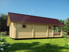 Баня из оцилиндрованного бревна 5×11 (ББ-52), 55 м²