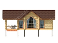 Баня из оцилиндрованного бревна 5×11 (ББ-52), 55 м²