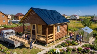 Баня 6×4 с террасой, 36 м²