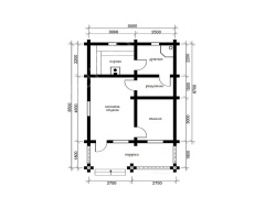 Баня из бревна 5.5×8.5 (ББ-7), 46.75 м²