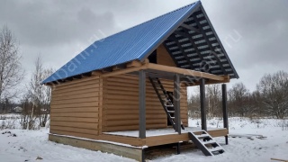 Баня 5×4 с террасой, 30 м²