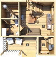 Дом-баня 6×4 с террасой, 24 м²