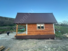Дом-баня 6×8 с террасой и балконом, 48 м²