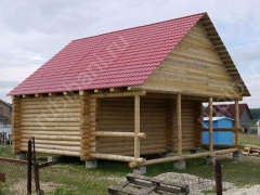 Баня 6×4 с террасой, 24 м²