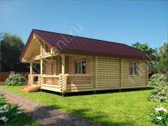 Баня из оцилиндрованного бревна 7×9 м (ББ-45), 63 м²