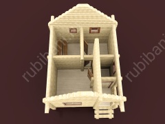 Баня из бревна 4.6×5.5 (ББ-3), 23 м²