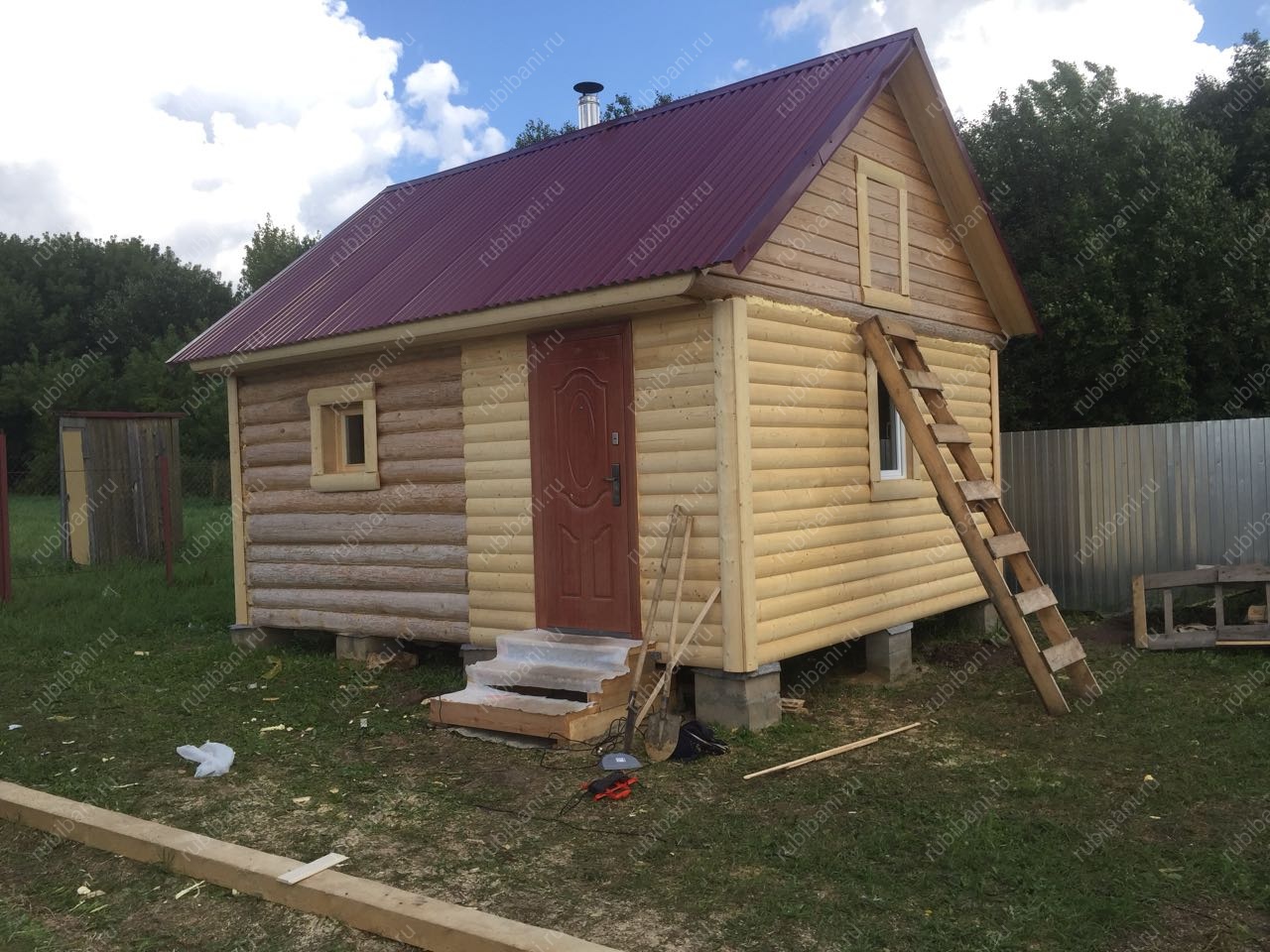 Баня под усадку, сруб в чашу — фото 5 Баня под усадку, сруб в чашу — фото 5