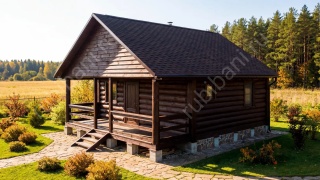 Баня 6×4 с террасой, 36 м²