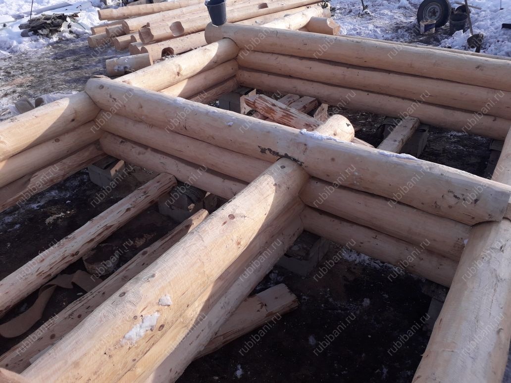 Баня под усадку, сруб в чашу — фото 13 Баня под усадку, сруб в чашу — фото 13