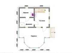 Баня из бруса 6×8 (Б-124), 70 м²