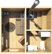 Баня 5×3 с террасой, 25 м²