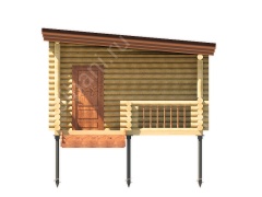 Баня из бревна 8 на 5 с мангальной зоной 40 м²