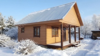Баня 5 на 6 с мансардой 42 м²