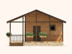 Баня из бруса 5.5×7 (Б-69), 38 м²