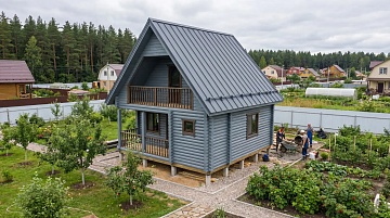 Дом-баня 6×4 с террасой, 24 м²