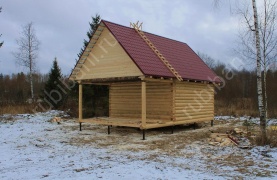 Баня 5 на 6 с мансардой 42 м²