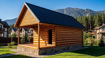 Баня 5×3 с террасой, 25 м²