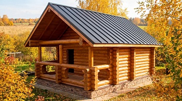 Баня 5×5 с террасой, 25 м²