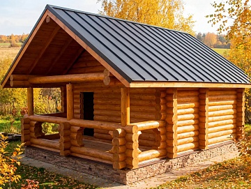 Баня 5×5 с террасой, 25 м²