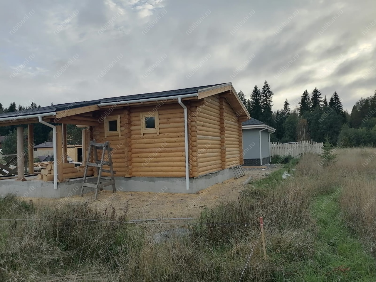 Баня из оцилиндрованного бревна под ключ — фото 2 Баня из оцилиндрованного бревна под ключ — фото 2