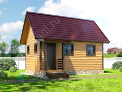 Баня из бруса 6 на 4 с туалетом 24 м²