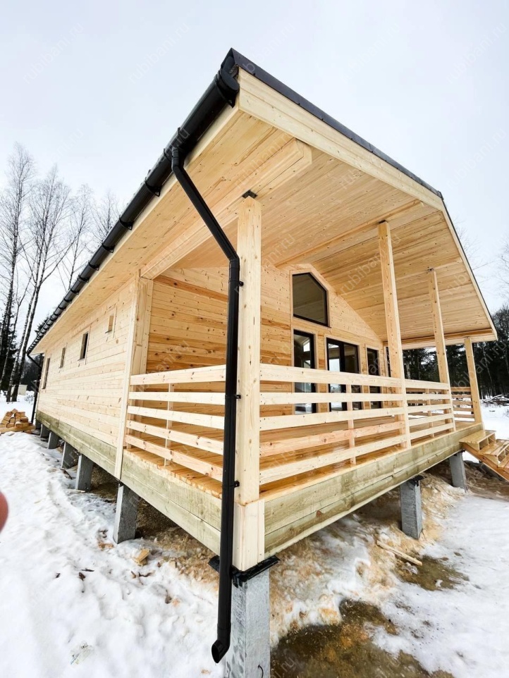 Баня из бруса 7 на 8.5 с террасой — фото 2 Баня из бруса 7 на 8.5 с террасой — фото 2