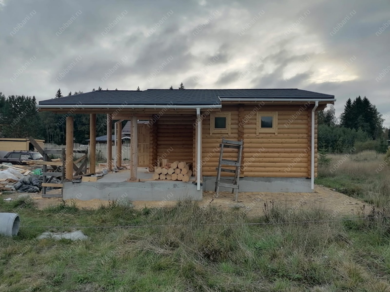 Баня из оцилиндрованного бревна под ключ — фото 3 Баня из оцилиндрованного бревна под ключ — фото 3