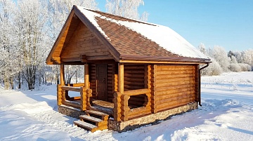 Баня 6×4 с террасой, 24 м²