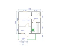 Баня из бруса 5×5 (Б-150), 25 м²