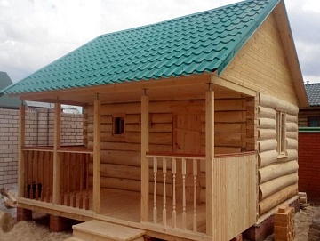 Баня 4×3 с террасой, 20 м² Баня 4×3 с террасой, 20 м²