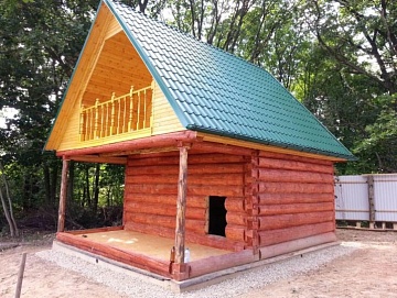 Баня 5×3 с террасой и мансардой Баня 5×3 с террасой и мансардой