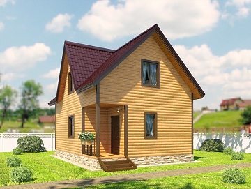 Баня из бруса 6×8 (Б-66), 48 м² Баня из бруса 6×8 (Б-66), 48 м²